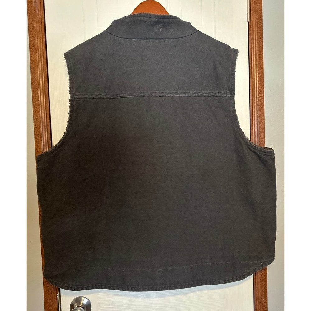 CARHARTT LOOSE FIT WASHED DUCK SHERPA-LINED MOCK-NECK VEST SIZE 2XL - Picture 2 of 11